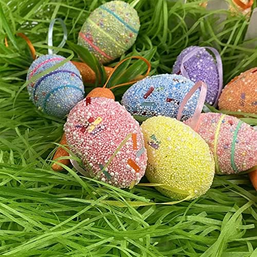 Hikkcos 1/2 LB de Césped Verde de Pascua - Paquete Grande de Papel de Raffia Reciclable para Relleno de Cestas y Decoración de Fiesta de Pascua - imagen 2