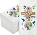 Servilletas Pasimy 100 Pcs Él Ha Resucitado para Cena de Pascua, Decorativas con Cruz, Perfectas para Búsqueda de Huevos y Celebraciones Religiosas - imagen 1