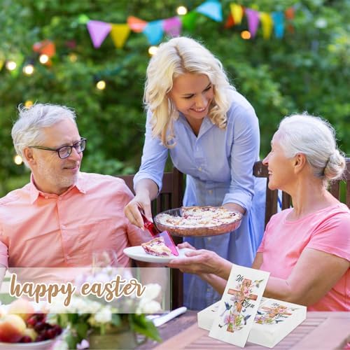 Servilletas Pasimy 100 Pcs Él Ha Resucitado para Cena de Pascua, Decorativas con Cruz, Perfectas para Búsqueda de Huevos y Celebraciones Religiosas - imagen 7
