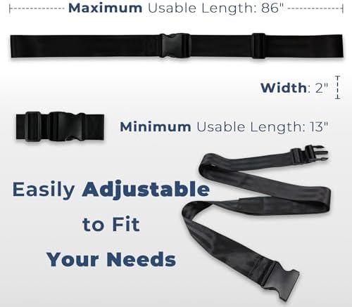 Cinturón de Seguridad Ajustable para Silla de Ruedas, 2 de Ancho – Antideslizante y Seguro, Ajustable de 13 a 86, Fácil de Instalar, Soporte Estable - imagen 6