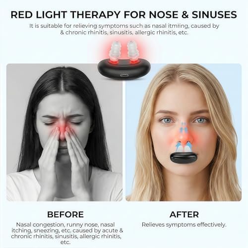 Dispositivo de Terapia Nasal de Luz Roja Portátil 2026, Recargable por USB, Con Puntas de Silicón Suaves, Ideal para Alivio Estacional en Casa y - imagen 4