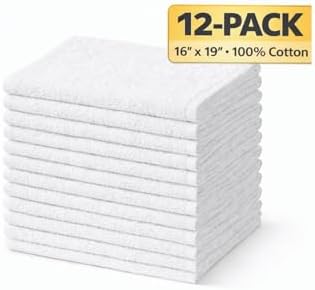 Paquete de 12 Toallas de Bar Mop Blancas 16x19 Pulgadas – Toallas de Limpieza de Algodón 100% Grado Comercial para Restaurante, Bar y Cocina - imagen 2