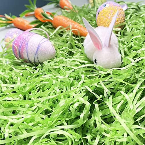 Wittocs 1/2 LB de Césped Verde de Papel Reciclable para Relleno de Cestas de Pascua, Decoración de Huevos y Empaque de Regalos 7oz - imagen 5