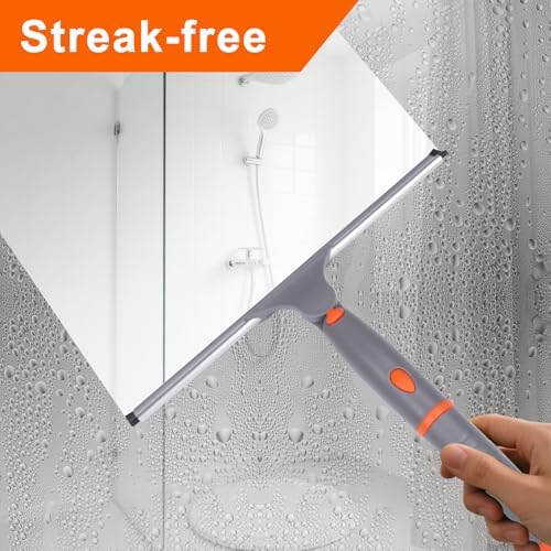 Squeegee de Ducha de 10 Pulgadas para Todo Uso con 2 Cuchillas de Goma, Ideal para Limpiar Puertas de Ducha, Baños, Ventanas y Espejos - imagen 3