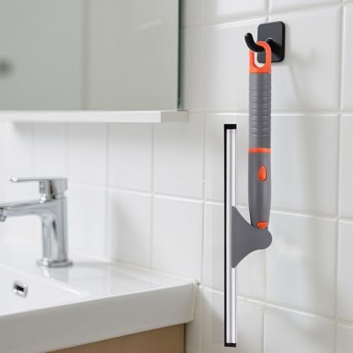 Squeegee de Ducha de 10 Pulgadas para Todo Uso con 2 Cuchillas de Goma, Ideal para Limpiar Puertas de Ducha, Baños, Ventanas y Espejos - imagen 7