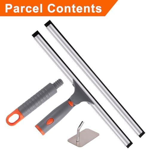 Squeegee de Ducha de 10 Pulgadas para Todo Uso con 2 Cuchillas de Goma, Ideal para Limpiar Puertas de Ducha, Baños, Ventanas y Espejos - imagen 8
