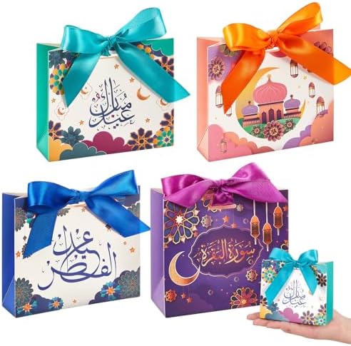 Kritkin 48 Pzs Bolsas de Regalo Eid Mubarak con Listones para Decoraciones de Ramadan, Favors de Fiesta y Suministros de Dulces para Niños - imagen 1