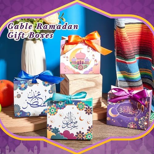 Kritkin 48 Pzs Bolsas de Regalo Eid Mubarak con Listones para Decoraciones de Ramadan, Favors de Fiesta y Suministros de Dulces para Niños - imagen 3