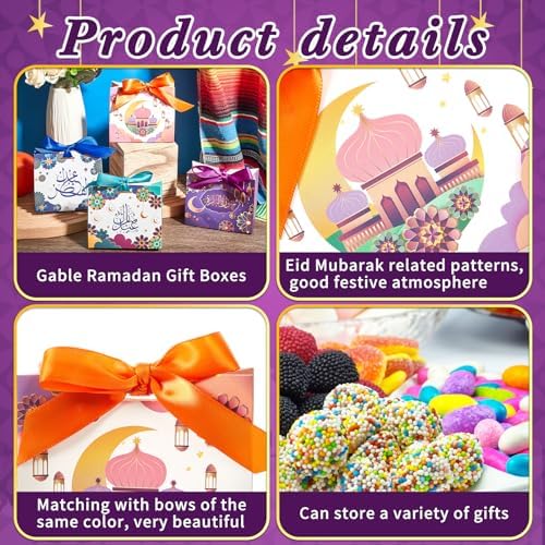 Kritkin 48 Pzs Bolsas de Regalo Eid Mubarak con Listones para Decoraciones de Ramadan, Favors de Fiesta y Suministros de Dulces para Niños - imagen 4