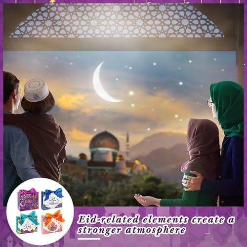 Kritkin 48 Pzs Bolsas de Regalo Eid Mubarak con Listones para Decoraciones de Ramadan, Favors de Fiesta y Suministros de Dulces para Niños - imagen 6