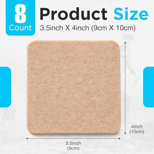 Parches de Moleskin OK TAPE, 8 piezas para prevención de ampollas, alivio y amortiguación, parches duraderos para pies y zapatos, 3.5x4 (Beige) - imagen 6
