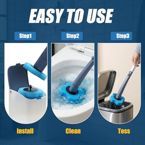 50 Piezas de Recargas para Cepillo de Inodoro, Cabezas de Reemplazo para Limpieza de Baño, Recargas Desechables Compatibles con Cepillos de Hogar, - imagen 3