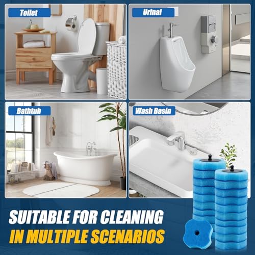 50 Piezas de Recargas para Cepillo de Inodoro, Cabezas de Reemplazo para Limpieza de Baño, Recargas Desechables Compatibles con Cepillos de Hogar, - imagen 8