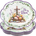Platos de Papel Ovalados He Is Risen de Ceiba Tree para Pascua, Desechables, 10x12 Pulgadas, 30 Piezas, Suministros Religiosos de Fiesta - imagen 1