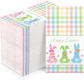 Servilletas de Pascua Pasimy 100 Pzs con Conejos y Cuadros, Desechables de Papel para Fiestas, Baño, Picnics y Celebraciones - imagen 1