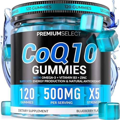 Gomitas de CoQ10 para Adultos 500mg – Sin Azúcar, 120 Gomitas – con Omega-3, Vitamina B3 y Zinc – Apoya la Salud del Corazón y Energía Celular - imagen 1