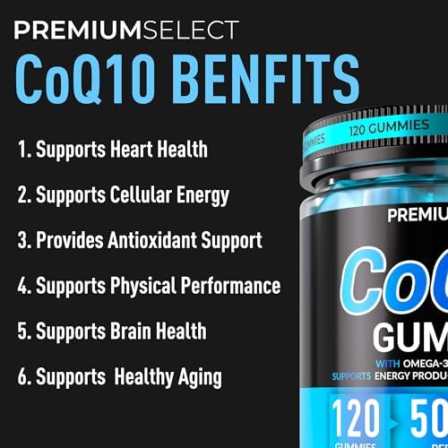 Gomitas de CoQ10 para Adultos 500mg – Sin Azúcar, 120 Gomitas – con Omega-3, Vitamina B3 y Zinc – Apoya la Salud del Corazón y Energía Celular - imagen 4