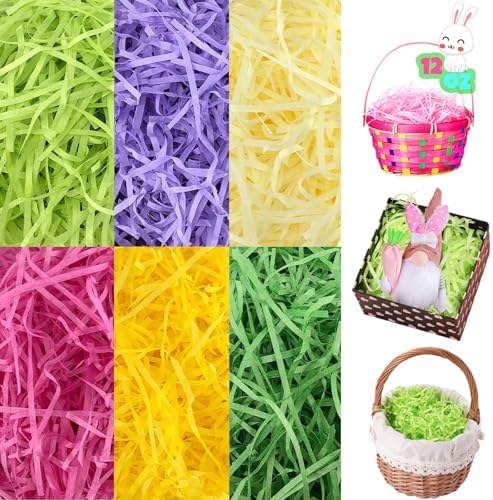 REJODA Papel de Relleno Arrugado para Regalos de Pascua en 6 Colores, 11 Oz, Ideal para Decorar Cestas y Fiestas, Ecológico y Reciclable - imagen 1