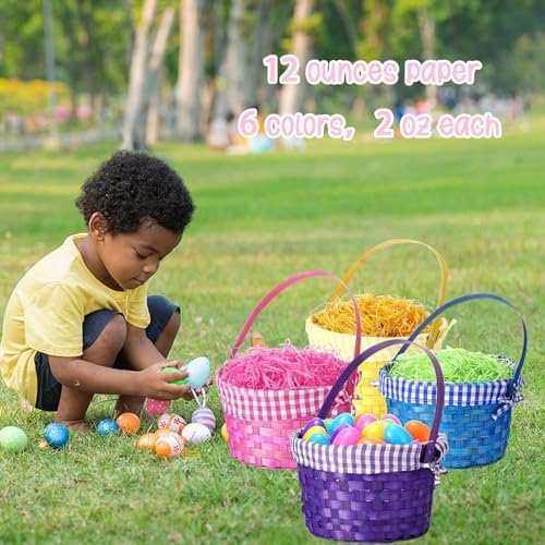 REJODA Papel de Relleno Arrugado para Regalos de Pascua en 6 Colores, 11 Oz, Ideal para Decorar Cestas y Fiestas, Ecológico y Reciclable - imagen 4