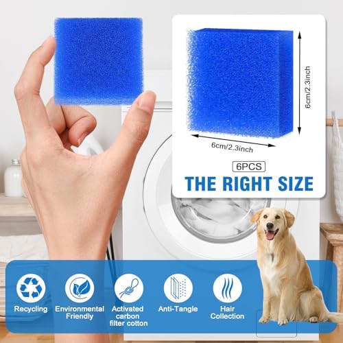 Removedor de Pelo de Mascotas 6PCS para Lavandería, Adhesivo Ultra para Secadora, Reciclable y Ecológico, Herramienta para Quitar Pelusa y Pelo de - imagen 6