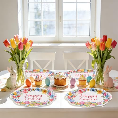 Platos Desechables Ovalados Fancy Land de 24 Pzs para Pascua, 10 x 12 Pulgadas, Utensilios Resistentes para Fiestas de Primavera - imagen 5