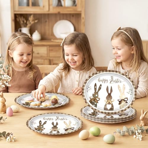 Platos Desechables Ovalados de Papel Vanulus 50PCS para Pascua con Zanahorias de Conejo, 10 x 12, para Decoración de Fiesta y Servir 50 Invitados - imagen 5