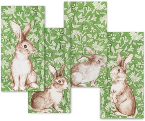 Servilletas de Primavera con Estampado Floral de Stxy - Servilletas Decorativas de Conejo de Pascua, 45 piezas, Desechables para Baño y Manualidades - imagen 1