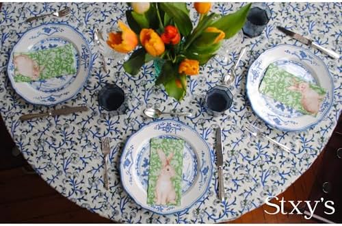 Servilletas de Primavera con Estampado Floral de Stxy - Servilletas Decorativas de Conejo de Pascua, 45 piezas, Desechables para Baño y Manualidades - imagen 2
