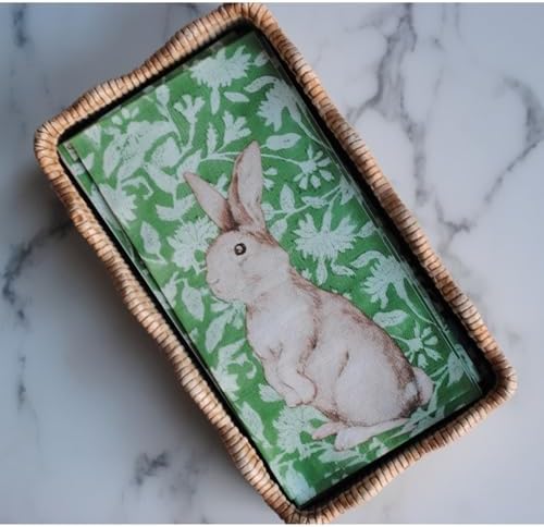 Servilletas de Primavera con Estampado Floral de Stxy - Servilletas Decorativas de Conejo de Pascua, 45 piezas, Desechables para Baño y Manualidades - imagen 5