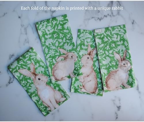 Servilletas de Primavera con Estampado Floral de Stxy - Servilletas Decorativas de Conejo de Pascua, 45 piezas, Desechables para Baño y Manualidades - imagen 6