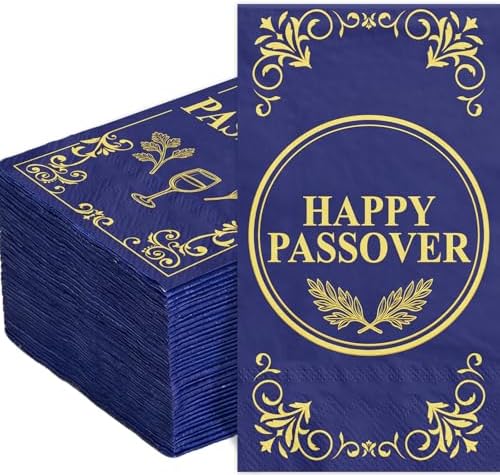 Servilletas desechables Fancy Land de 100 Pcs para Pascua Judía, decorativas para Seder, baño y cocina, ¡Feliz Pascua! - imagen 1