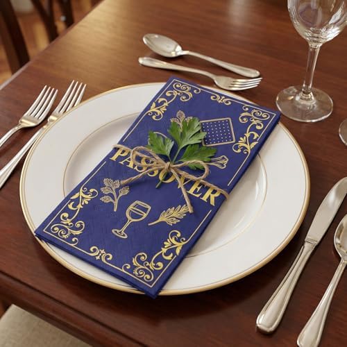 Servilletas desechables Fancy Land de 100 Pcs para Pascua Judía, decorativas para Seder, baño y cocina, ¡Feliz Pascua! - imagen 4