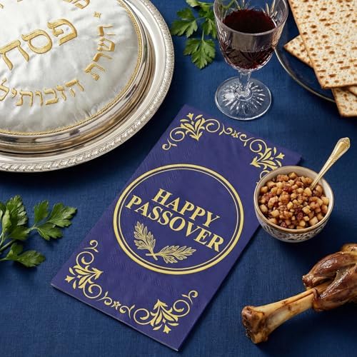 Servilletas desechables Fancy Land de 100 Pcs para Pascua Judía, decorativas para Seder, baño y cocina, ¡Feliz Pascua! - imagen 7