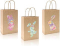 Bolsas de Papel Kraft de Conejito de Pascua PINWATT, 24 Piezas, 8.6x6.3x3.2 Pulgadas, para Regalos y Fiestas (3 Diseños) - imagen 1