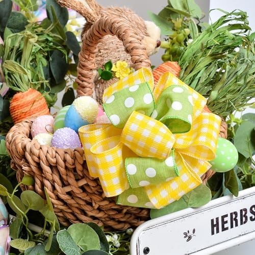 Cinta de Pascua Primavera Ribest, 2.5 Pulgadas, con Conejitos y Zanahorias, 4 Rollos de 20 Yardas para Manualidades y Decoración al Aire Libre - imagen 4