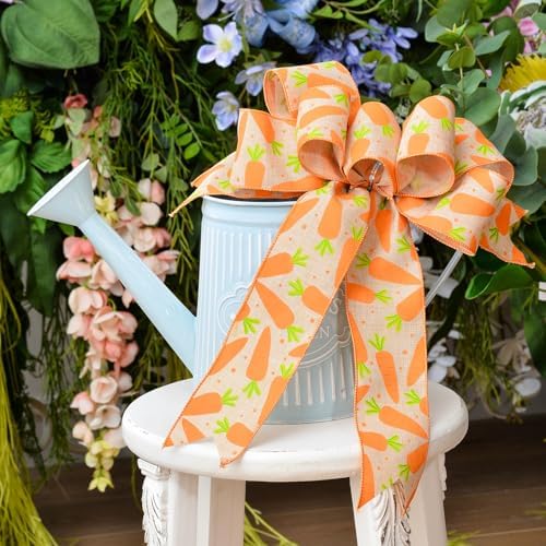 Cinta de Pascua Primavera Ribest, 2.5 Pulgadas, con Conejitos y Zanahorias, 4 Rollos de 20 Yardas para Manualidades y Decoración al Aire Libre - imagen 7