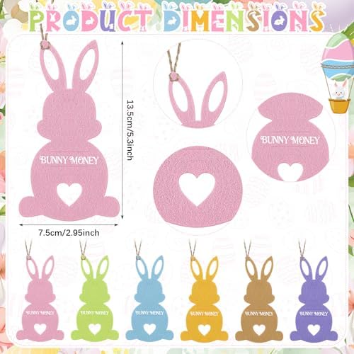 Gilprop 12 Piezas de Portamonedas de Fieltro para Regalos en Efectivo, Cesta Pastel para Tarjetas, Sorpresas DIY para Niños y Nietos (Multicolor) - imagen 2