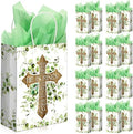 Geyee 16 Piezas de Bolsas de Regalo para Pascua con Asas de Papel, Bolsas para Dulces con Cruz Él Ha Resucitado para Cacerías de Huevos - imagen 1