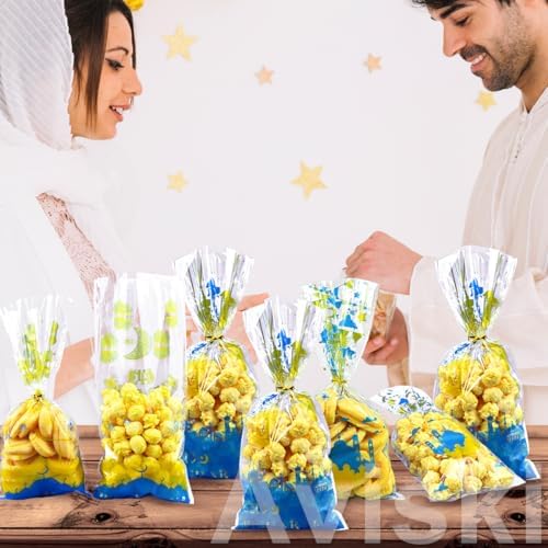 Bolsas de Regalo para Fiesta Eid Mubarak Aviski, 150PCS, Tema Ramadán, Celofán Transparente con Cierres Plateados, 10.6 × 5.1 pulgadas - imagen 6