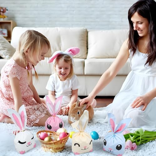 Bolsas de Regalo de Conejito de Pascua Peony Man 100 PCS, Bolsas Plásticas para Dulces y Fiestas con Cierre de Twist para Galletas y Sorpresas - imagen 7