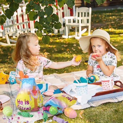 Sinload 60 Bolsas de Regalo de Pascua para Niños con Dibujo Él Ha Resucitado - Bolsas de Plástico para Dulces, Suministros para Caza de Huevos y - imagen 4