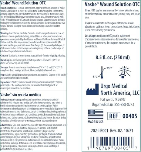 Vashe Solución para Heridas OTC | Limpiador de Heridas a Base de Ácido Hipocloroso | Cuidado de Heridas en Casa | pH Neutro y No Citotóxico | 8.5 Fl - imagen 2