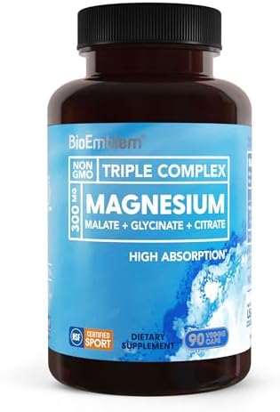BioEmblem Complejo Triple de Magnesio | 300mg de Glicinato, Malato y Citrato de Magnesio | Alta Absorción, Vegano, Sin OGM, Sin Gluten | 90 Cápsulas - imagen 1