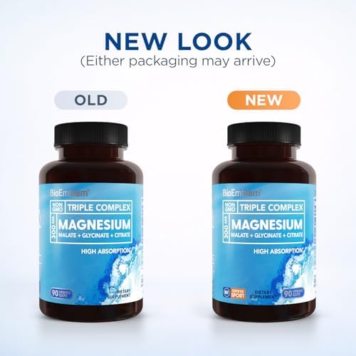 BioEmblem Complejo Triple de Magnesio | 300mg de Glicinato, Malato y Citrato de Magnesio | Alta Absorción, Vegano, Sin OGM, Sin Gluten | 90 Cápsulas - imagen 2