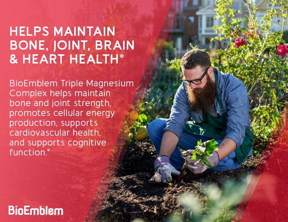 BioEmblem Complejo Triple de Magnesio | 300mg de Glicinato, Malato y Citrato de Magnesio | Alta Absorción, Vegano, Sin OGM, Sin Gluten | 90 Cápsulas - imagen 8