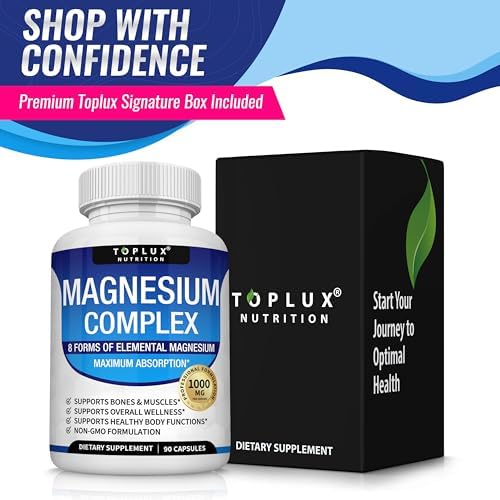 Suplemento de Complejo de Magnesio 1000mg - Magnesio Glicinato, Citrato, Malato, Taurato, Quelado para Absorción Fácil, Huesos, Músculos, - imagen 4