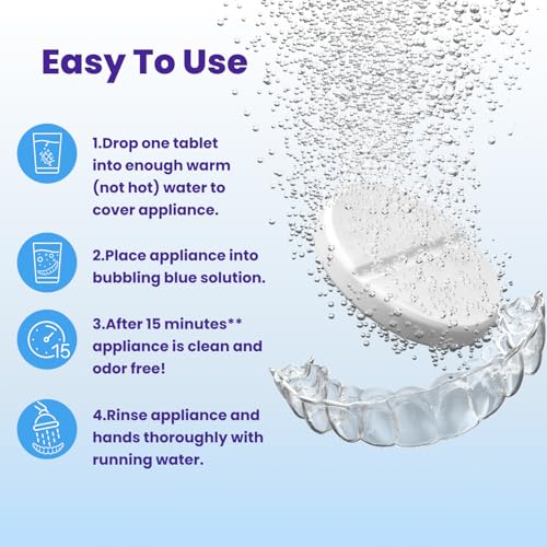 Retainer Brite - Tabletas Limpiadoras para Retenedores, Invisalign y Protectores Bucales. 120 Tabletas - Suministro para 4 Meses. Hecho en EE. UU. - imagen 4
