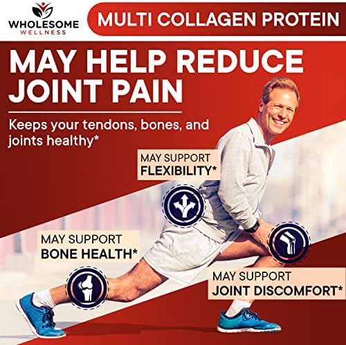 Wholesome Wellness Polvo de Proteína Premium Multi Colágeno Hidrolizado para Mujeres y Hombres, 5 Tipos, Libre de OGM, Sin Sabor, Proteína Pura para - imagen 8