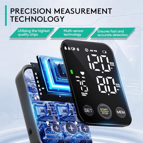 Monitor de Presión Arterial Oklar para Brazo Superior, Máquina BP con Memoria de 2x120 Lecturas, Manguito Ajustable 8.7-15.7, Pantalla Grande con Luz - imagen 2