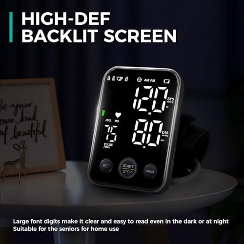 Monitor de Presión Arterial Oklar para Brazo Superior, Máquina BP con Memoria de 2x120 Lecturas, Manguito Ajustable 8.7-15.7, Pantalla Grande con Luz - imagen 4